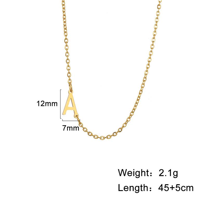 A-Z Letter Choker Necklace Personalized Alphabet Side Pendant Jewelry Gift for Birthday and Fashion Accessories