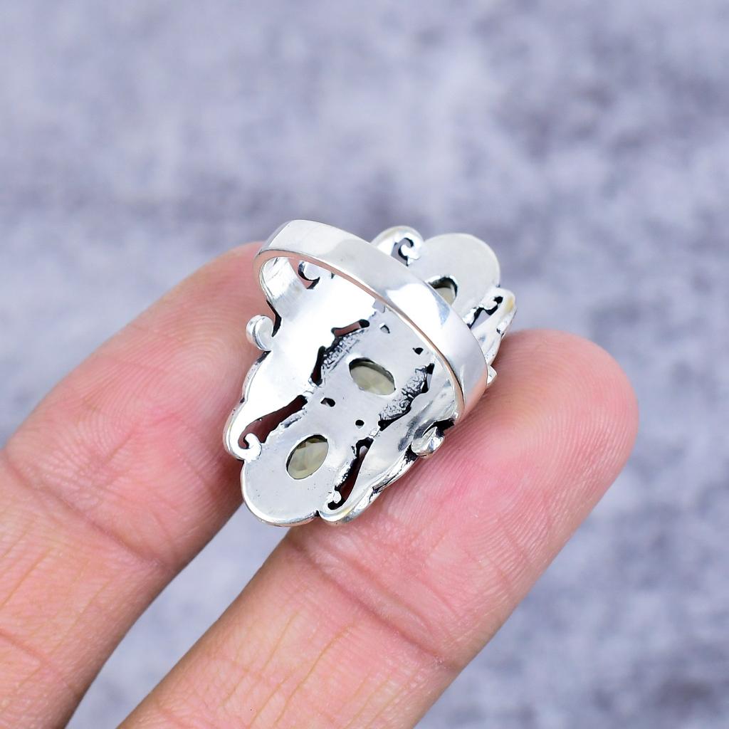 Citrine Gemstone Handmade 925 Sterling Silver Jewelry Ring Size 9 M-2673