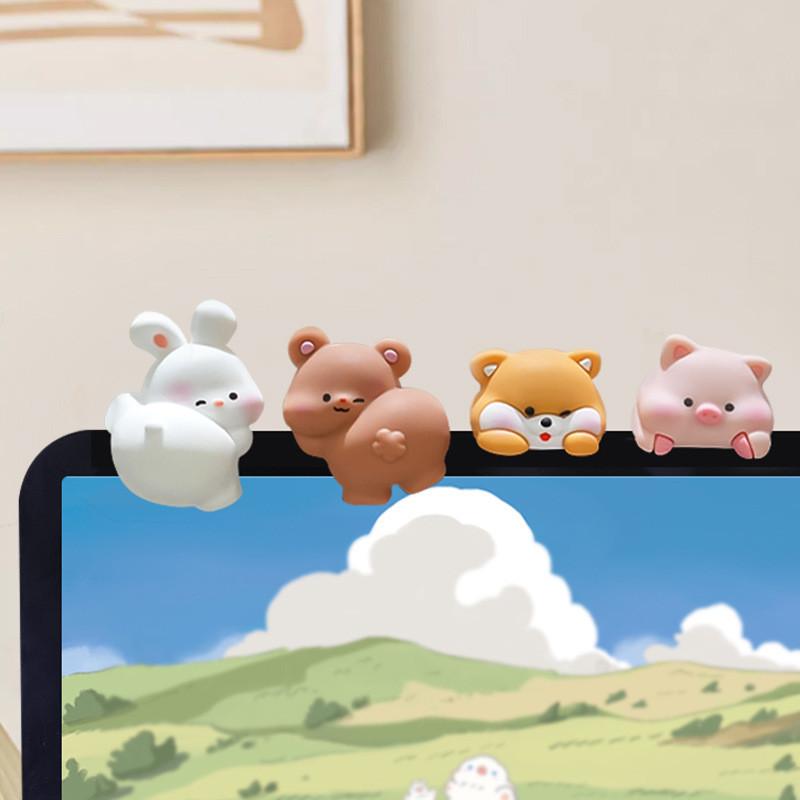 Creative Cartoon Party Park Cute Mini Car Widget Office Desktop Decoration Cute Little Pink Pig Cat Desktop Figurines Miniatures