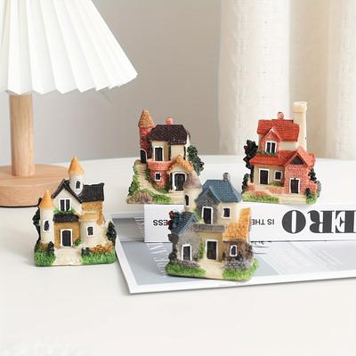 4 pièces-Cabane de jardin de conte de fées, cabane en résine, décoration artistique de cour de pelouse, cadeaux pour la maison