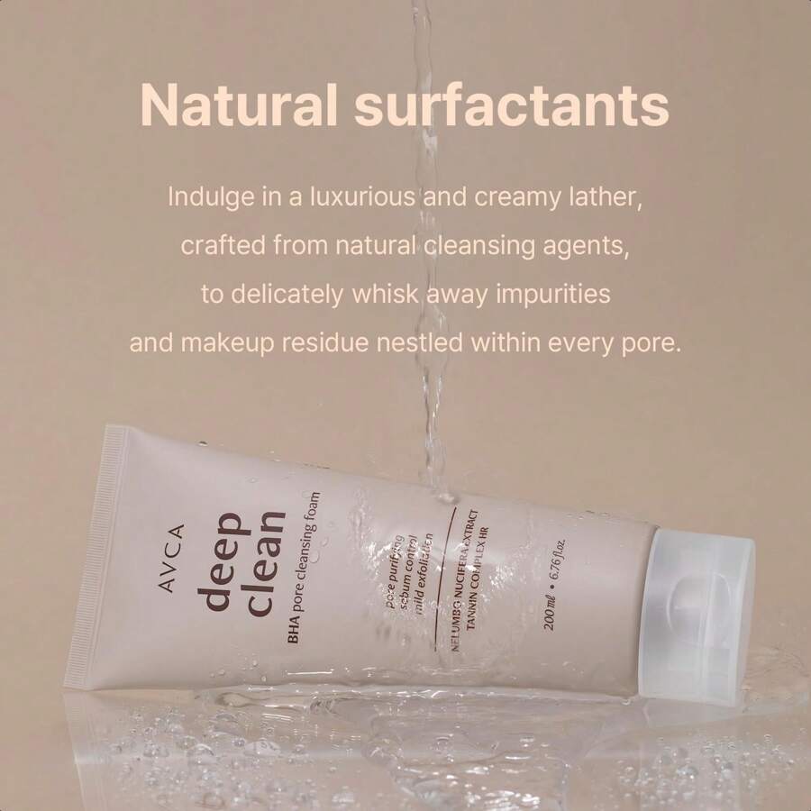 AVCA BHA Pore Cleansing Foam 200ml - Korean Facial Cleanser, Face Wash, Daily Dead Skin Care For All Skin Type Facial Wash, Face Cleanser With BHA
