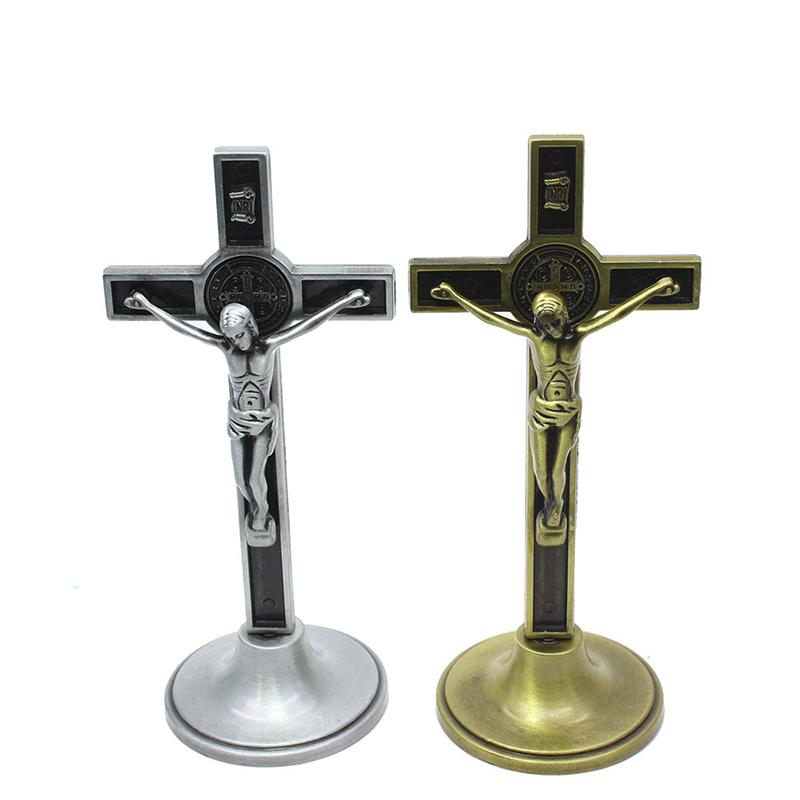 Church Relics Jesus On The Stand Cross Wall Home Chapel Decor Crucifix Antique