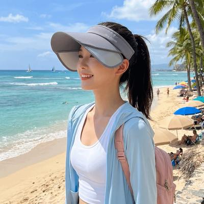 Adjustable Stretchable Brim Hat Lightweight Empty Top Sun Hat Fashion Sun Protection Hat  Running