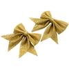 Sparkling Glitter Christmas Bow for Tree and Wreath Decorations for DIY Holiday Projects with Lightweight Polyester