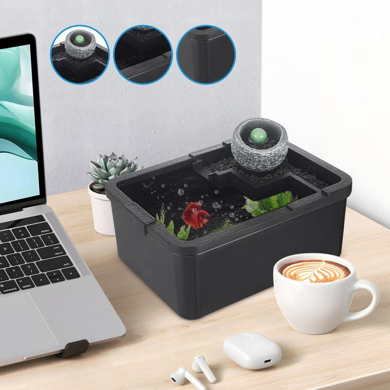 Beta Fish Aquariums Landscape Tank For Turtles Desktop Hydroponic Aquariums With USB Pump & Light For Bedroom Desktop Jellyfish