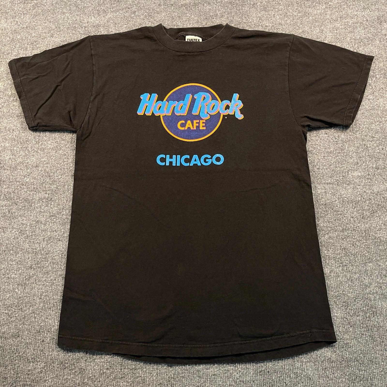 Vintage 90s Hard-Rock Cafe Chicago Shirt Large 21x29 Black 3XL