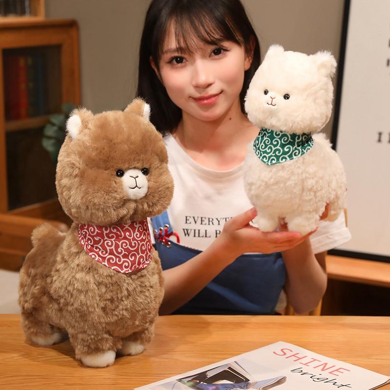 1Pc 26-52cm Lovely Bib Alpaca Plush Toys Cute Alpacasso Plushie Dolls Girl Baby Birthday Gift