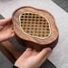 Walnut teapot bearing luxury, high-end tea tray, tea set accessories, dry brewing table, household drainage tea tray