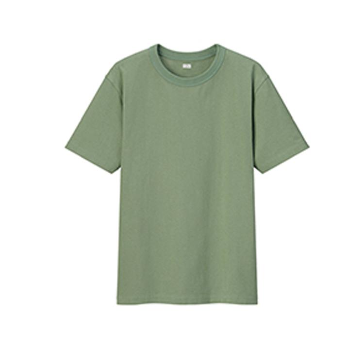 Uniqlo T-shirt Casual Manica Corta Girocollo Monocolore Serie U Unisex Top Verde 455360-54