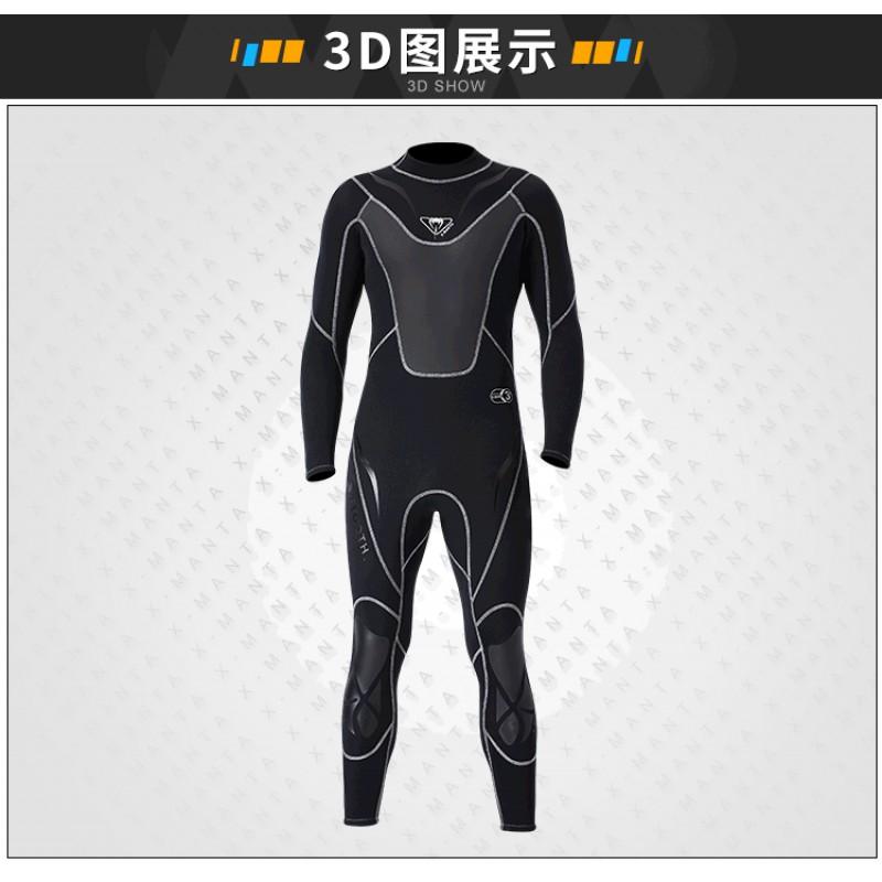 Manufacturer 3mm Diving Suit Men's Wet One-piece Thermal Snorkel Long-sleeved Cold-proof Surfing Swimsuit