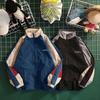 Herrenjacke, Farbblock, locker, Vintage, lange Ärmel, Reißverschluss, Stehkragen, winddicht, weich, Streetwear, Schule, Baseballmantel, Frühlings- und Herbstmantel