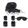 Restraint Bed Bondage Gear Female Handcuff Open Leg Cuff Strap System Eyeblinder Set Versatile Bedroom Games Set Toy Set