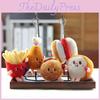 Adorable Plush Hamburger Hot Dog Chicken Leg French Fries Keychain For Backpacks Creative Gift
