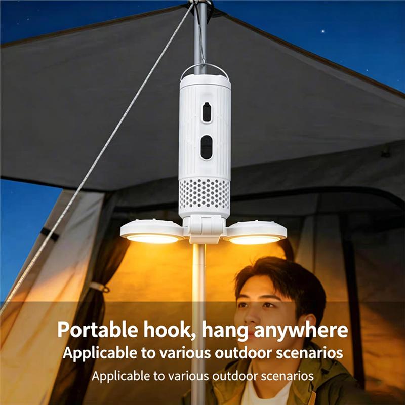 Outdoor Multifunctional Camping Lamp Colorful Dynamic Atmosphere Type-C Tent Lamp Rechargeable with Magnetic Absorption Portable