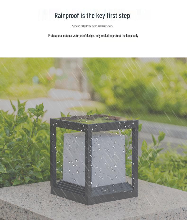Waterproof Solar Outdoor Lamp - Gate Post & Courtyard Light