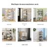 Multi-layer Wardrobe: Metal Coat Rack with Hangers & Storage Shelves for Dorms and Rentals