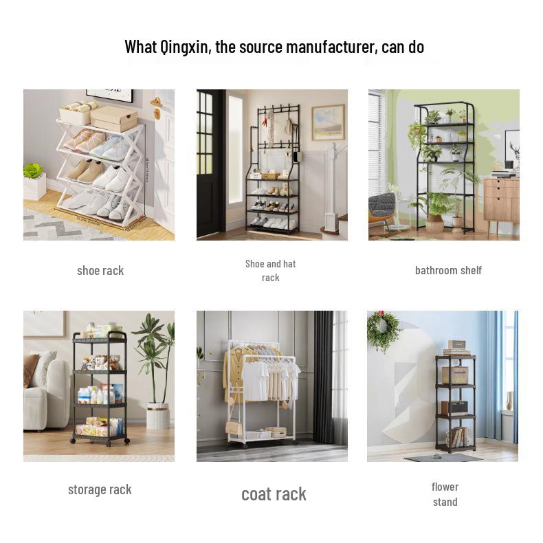 Multi-layer Wardrobe: Metal Coat Rack with Hangers & Storage Shelves for Dorms and Rentals