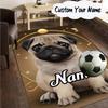 Custom Name Bulldog Comfortably Carpet, Chair Rug,Area Rug for Office Bedroom Living Rooms Bedroom, Doormat Decor Christmas Fan Gifts