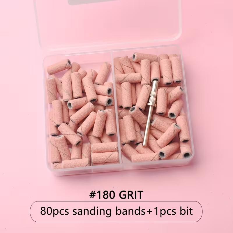3.1Mm 80Pcs Mini Nail Sanding Bands Electric Machine Nail Drill Bits Acrylic Polish Remover Files Nails Accessory Tool