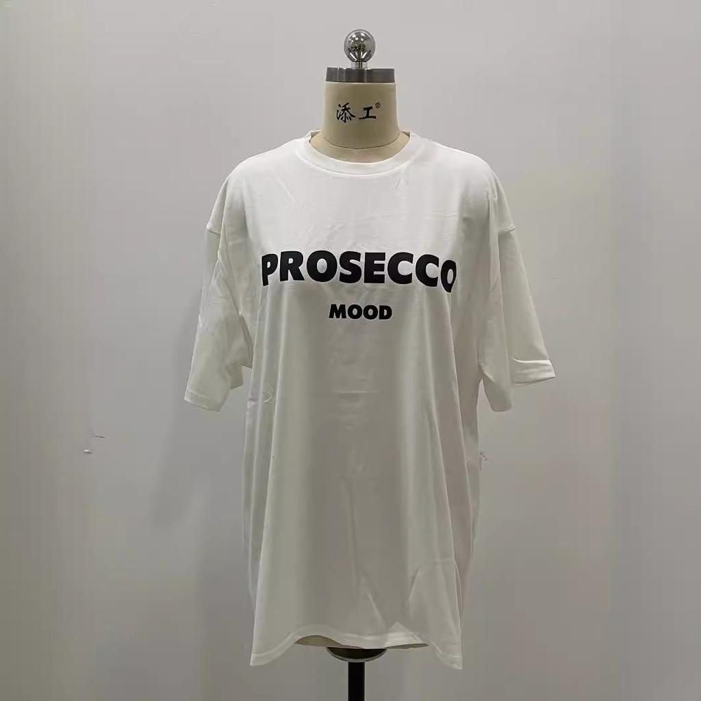 American Printed Cotton Short-Sleeved Women'S Trend Letter T-Shirt Summer Round Neck Pullover Half-Sleeved Women'S T-Shirt