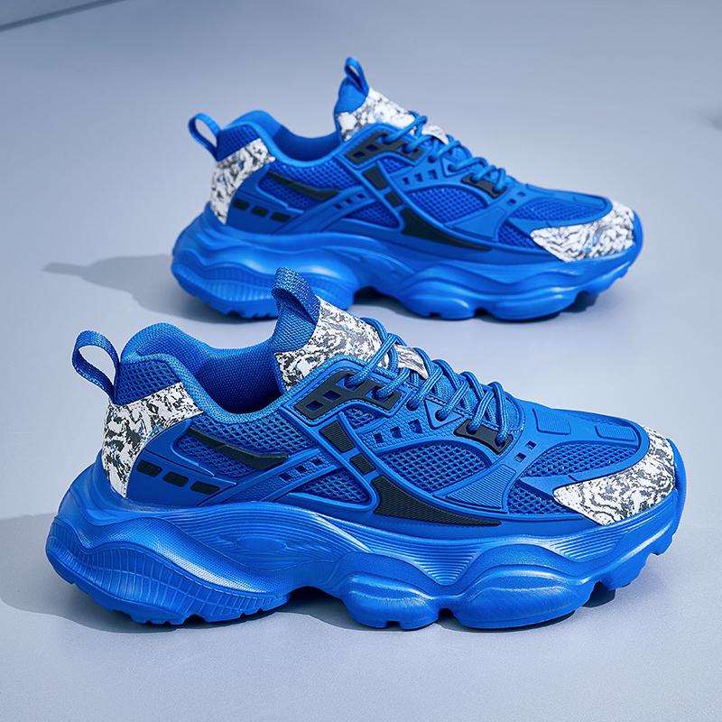 Trend Casual Platform Men's Sneakers Breathable Walking Shoes For Men Large Size 48 Athletic Basketball Running Shoes Male Blue