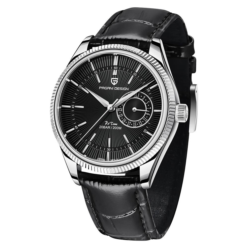 Bojani Paganidesign 1689 Men's Watch with Stainless Steel and Genuine Leather Strap