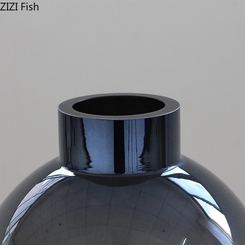 Colorful Round Glass Vase Plant Pots Table Decoration Creative Flowers Arrangement Hydroponics Floral Vases Room Aesthetic Decor