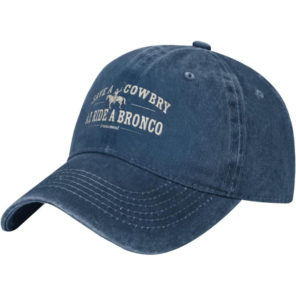 Cowboy Reitet Bronco Gewaschene Baseballkappe Baumwolle Gebogener Schirm Golfmützen für Unisex Damen