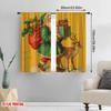 2pcs,2D Plane Printing Curtains Digital Printed Vintage Santa & Reindeer (2) Durable 100% Polyester Fabric (without Rod)