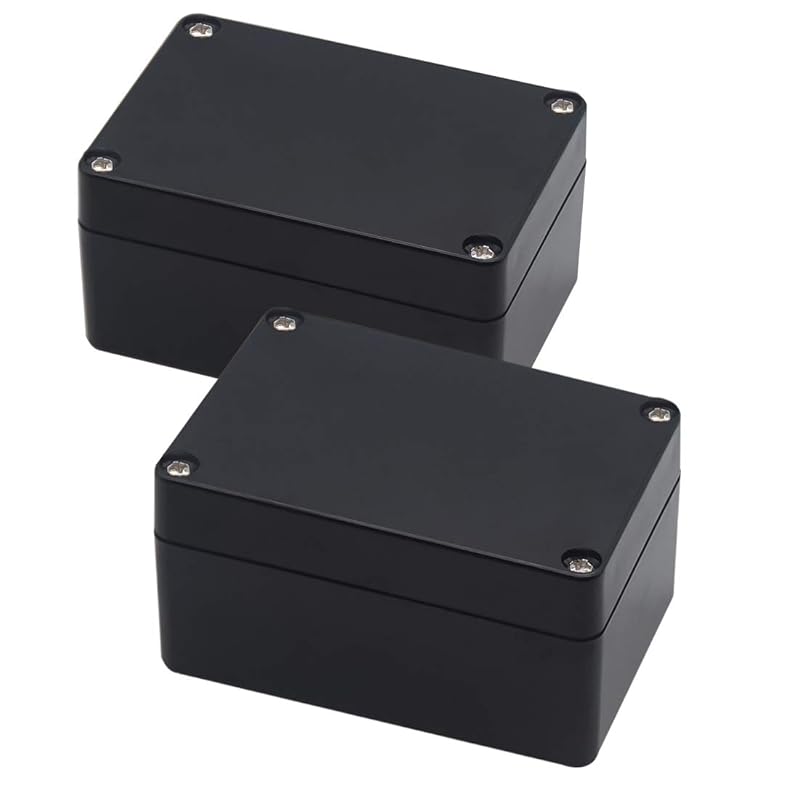 Junction Box, Zulkit Project Box IP65 Waterproof Outdoor Box ABS Plastic Electrical Boxes Electronic Enclosure Black 4.5 X 3.5 X 2.2 Inch(115 X 90 X