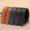 Headless Strap Men's Leather Lychee Pattern Belt, Smooth Buckle Buckle Spot