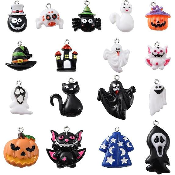 LiQunSweet 50 Pcs Handmade Mixed Random Color Vintage Natural Wood with Resin Cabochon Charm Bead Without Hole Round Shape for Necklace Earring