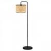 Suitable Metal Body Rattan Wicker Head Multi-Purpose Floor Lamp Living Room Corner Lamp