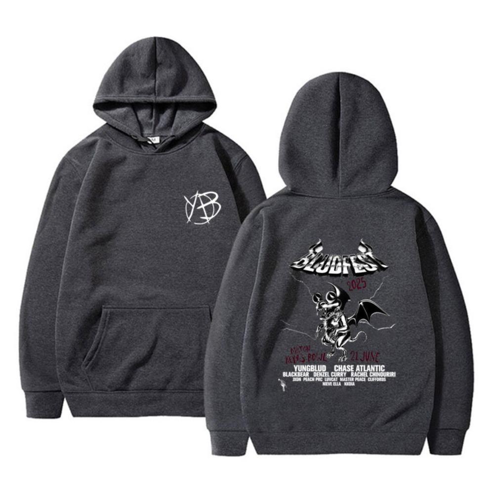 Rock and Roll Yungblud Bludfest Klobouk Scary Mouse Grafický Pánská Móda Rock Myš Zábavná Mikina Pánská Ležérní Mikina