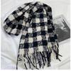 Scarf Women's Autumn and Winter Advanced Sense Thickened Warm Shawl New Imitation Cashmere Plaid Scarf