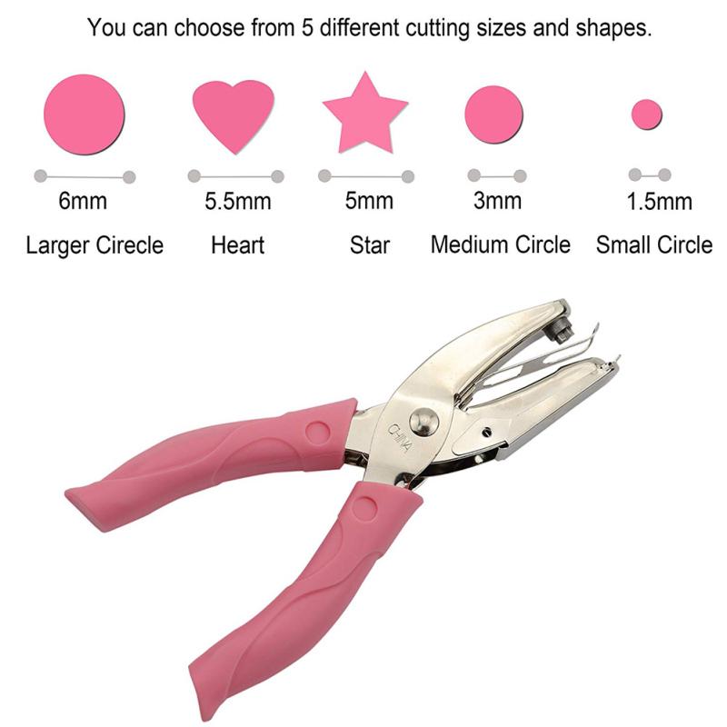 Handheld Hole Paper Punch Various Shapes Hole Single Hole Puncher