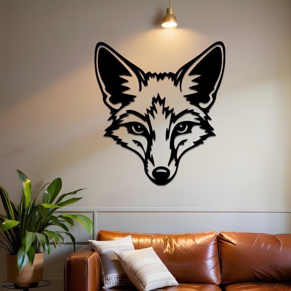 Laser Cut Metal Fox Wall Art Modern Rustic Decor Home Office Cabin Gift