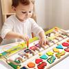 Montessori Magnetic Wooden Maze Toy Color Sorting Shape Matching Early Educational Toy Math Learning Puzzle Board for Children