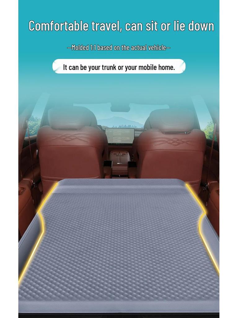 Hao Bo HL Inflatable Car Mattress for Rear Seat and Trunk - Ideal Travel Sleeping Pad