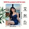Hisun Tin Sign HD Metal Tin Sign Beautiful Asian Girl In Blue Slip Dress Retro Wall Decor D Flat Iron Painting Plaque for Home Bar Club Pub