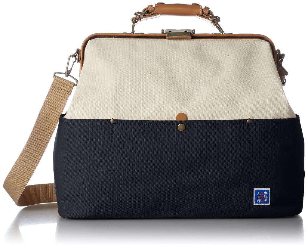 Dulles Boston Bag Canvas Combination Momenya Gozaburo Made In Toyooka Hyogo the Holy Land of Bags 30 Cm Kg Navy [Kiwada] [Kiwada] City, Prefecture,