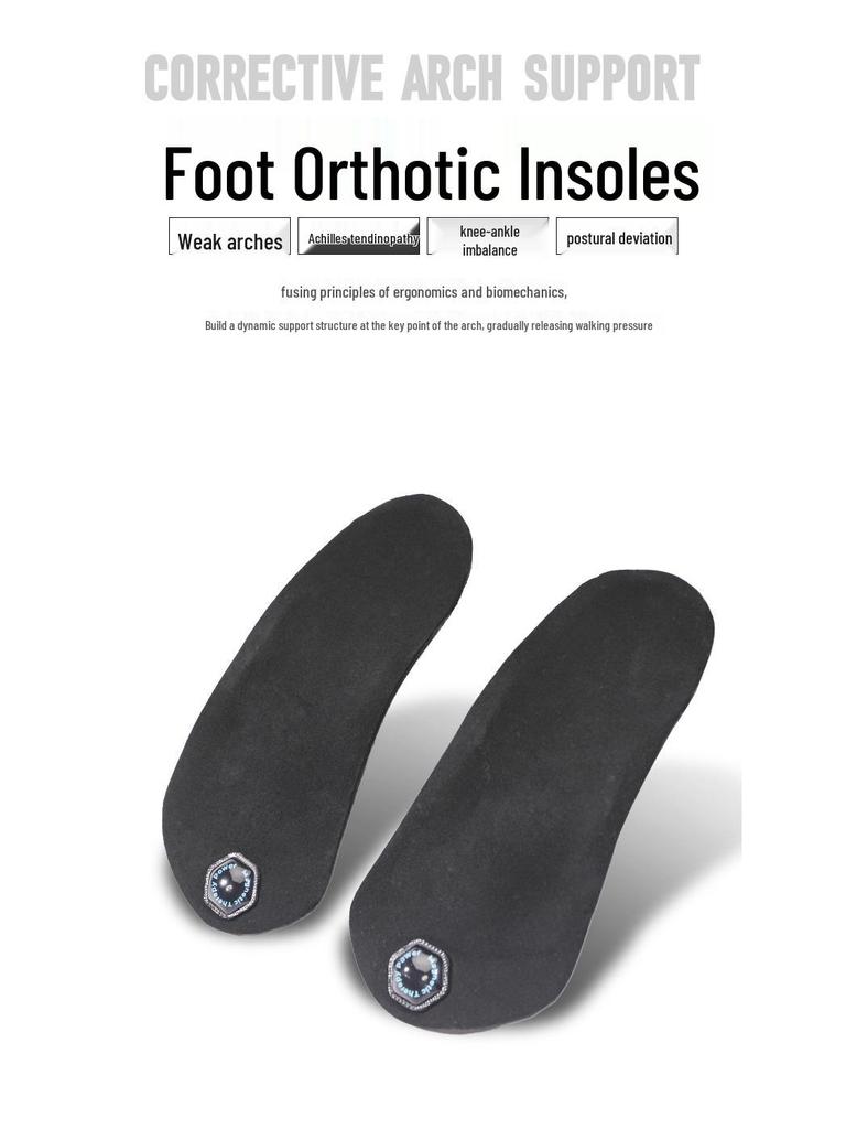 Sport Insole for Flat Feet: Corrects Arch Collapse, Bow Legs, Eversion, and Supports High Arches.