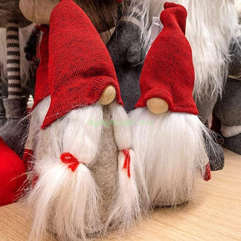 24TE Faux Fur Ribbon Tapes 4Pcs/Set Christmas Tree Skirt Gnome for Doll Beard Decor