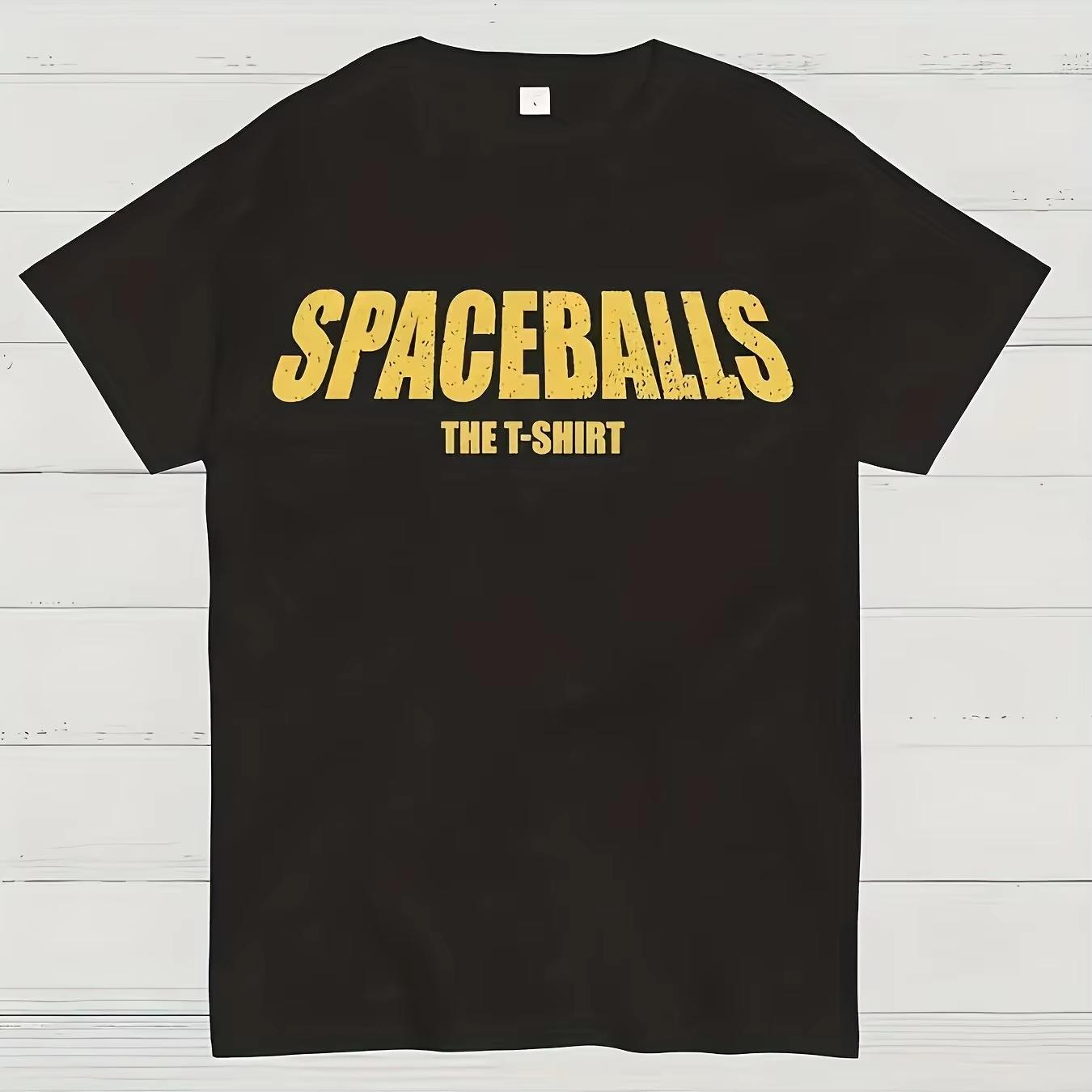 

Spaceballs Movie Graphic T-Shirt Golden Lettering Casual Short Sleeve Comfortable Knit Fabric for Men Women - Men s Summer Co... S разноцветный