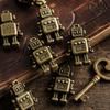 Vintage Green Robot Figurines Pack of 50 for Home Decor Shelf Decoration Party Favors