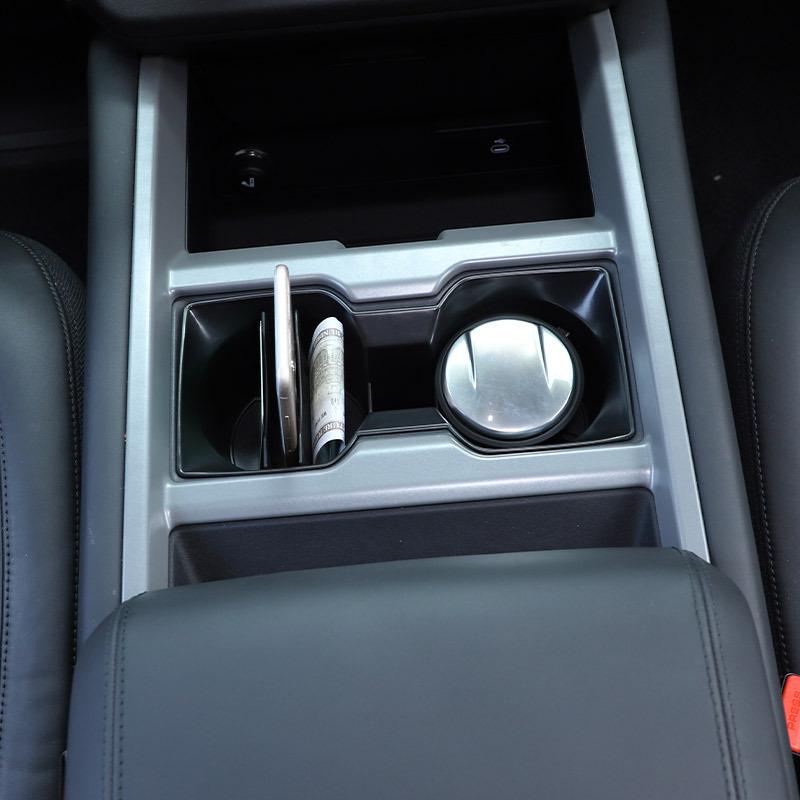 Für Land Rover Defender 90 110 130 2025+ ABS Schwarz Auto Mittelkonsole Getränkehalter Aufbewahrungsbox Auto Innenzubehör