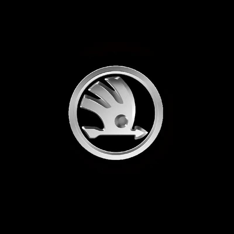 REOY4 2Pcs LED Car Door logo Projector Ghost Shadow Welcome Lights for Skoda Logo Octavia VRS Yeti Kodiaq Fabia Superb 2 3 Karoq Rapid