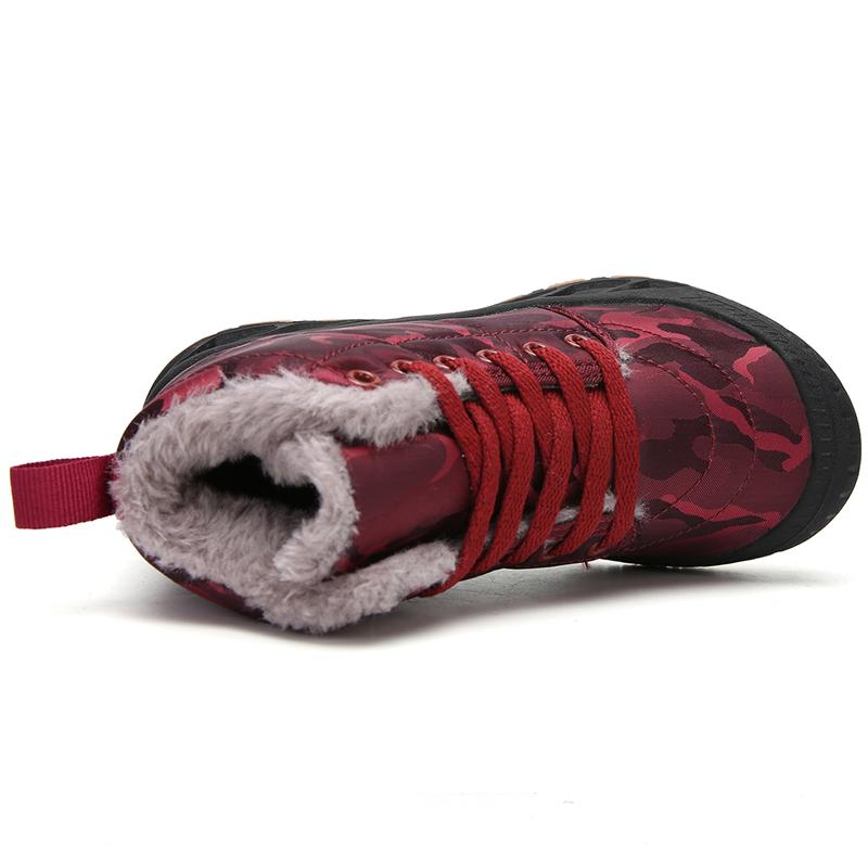 Kids High-top Cotton Shoes Plush Warm Snow Boots Boys Girls Non-slip Winter Outdoor Sneakers Wear-resistant Casual Walking Shoes