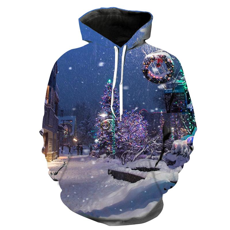 Christmas Snowman Pattern Casual Hoodie Woman Spring And Autumn Trendy All-Match Streetwear 3D Printed Oversized Loose Sweatshir