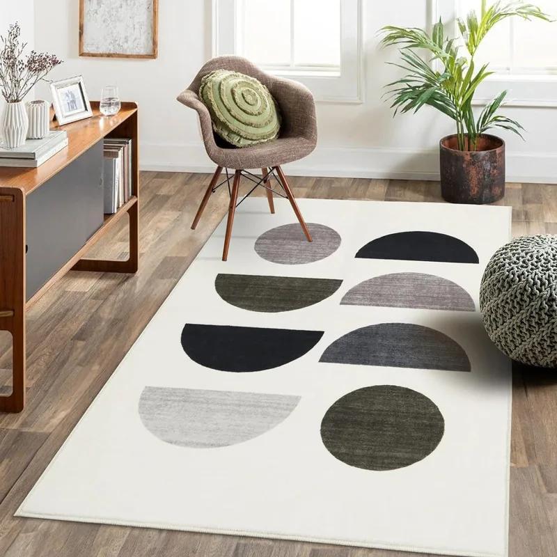 Striped Summer Area Rug Oversized Living Room Carpet Fresh Design for Coffee Table Bedroom Floor Mat 60*90cm